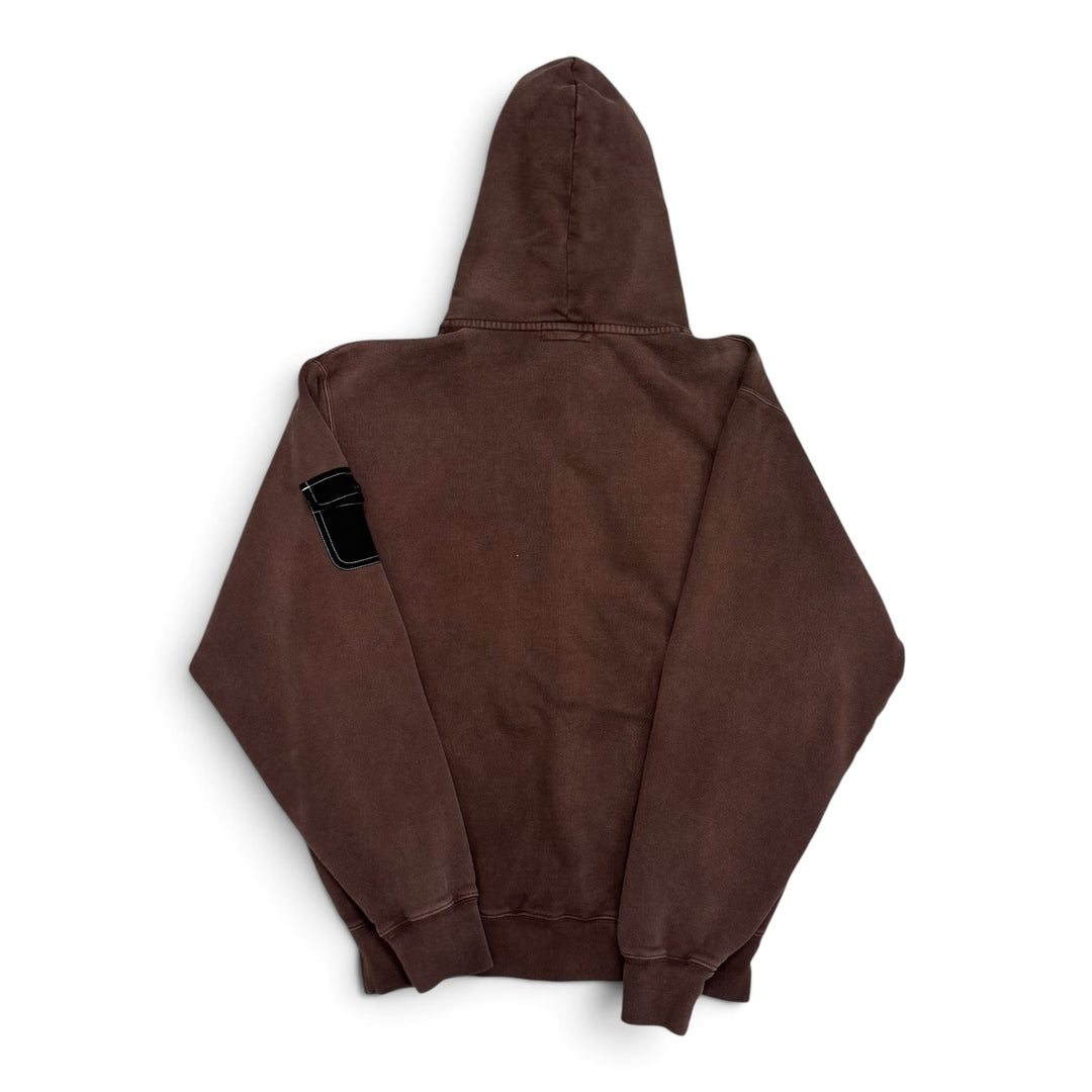 Bott Brown Contrast Pocket Zip Up Hoodie (L)