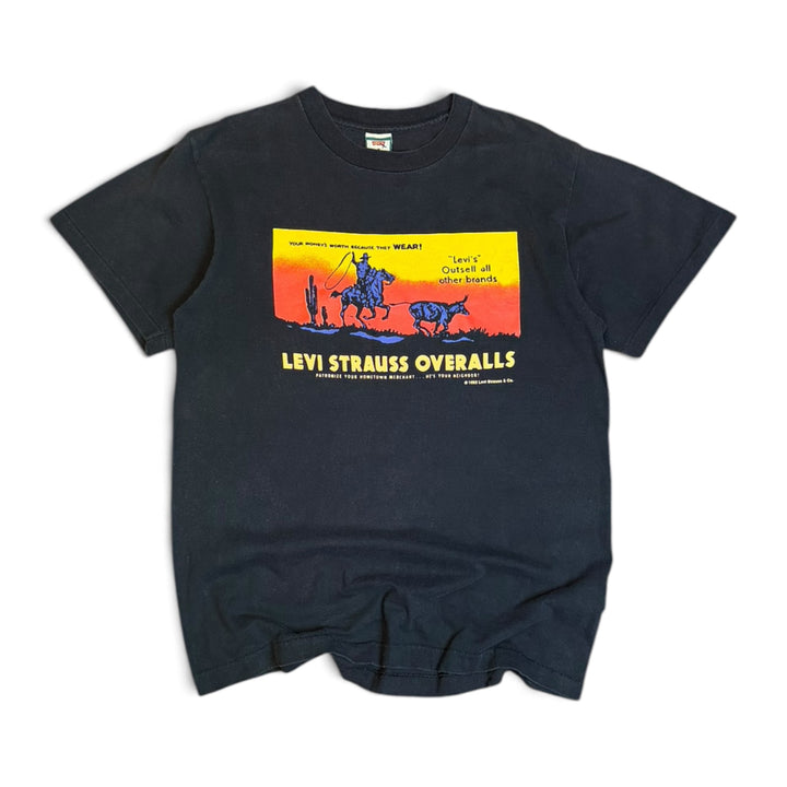 1992 Vintage Levi's Navy Graphic T-Shirt T-Shirt (M)