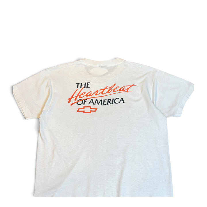 90's Vintage Chevrolet White Graphic T-Shirt (L)