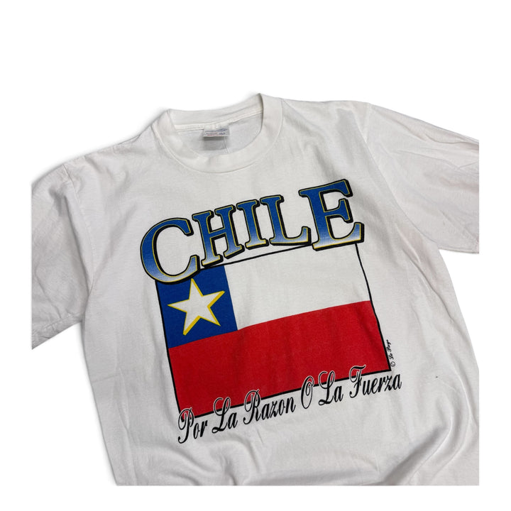 Vintage Single Stitch Chile Graphic T shirt White (L)