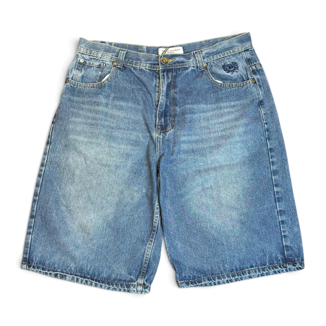 Vintage Phat Farm Light Blue Washed Baggy Denim Shorts (36)