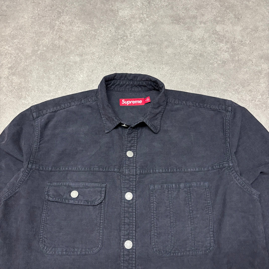 Supreme Navy Corduroy Overshirt Jacket (M)
