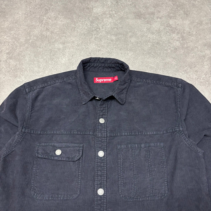 Supreme Navy Corduroy Overshirt Jacket (M)