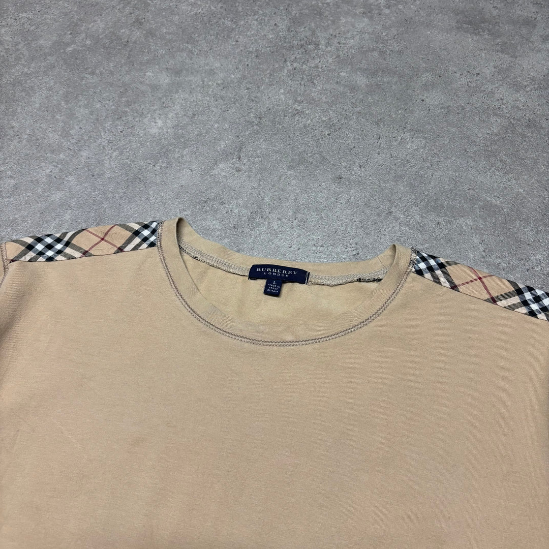 Vintage Burberry Beige Novacheck Longsleeve T-Shirt (L)