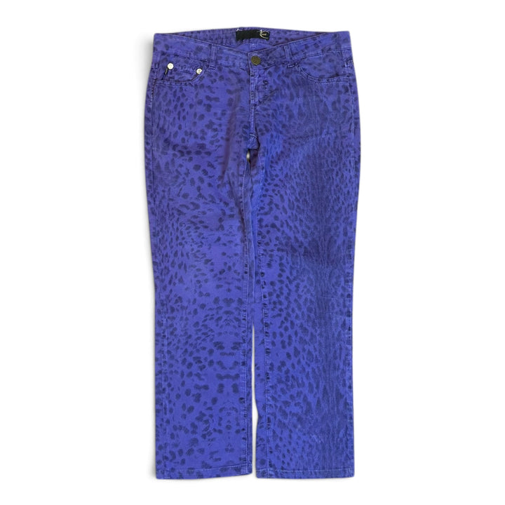Vintage Cavalli Purple Leopard Patterned Trousers (32)