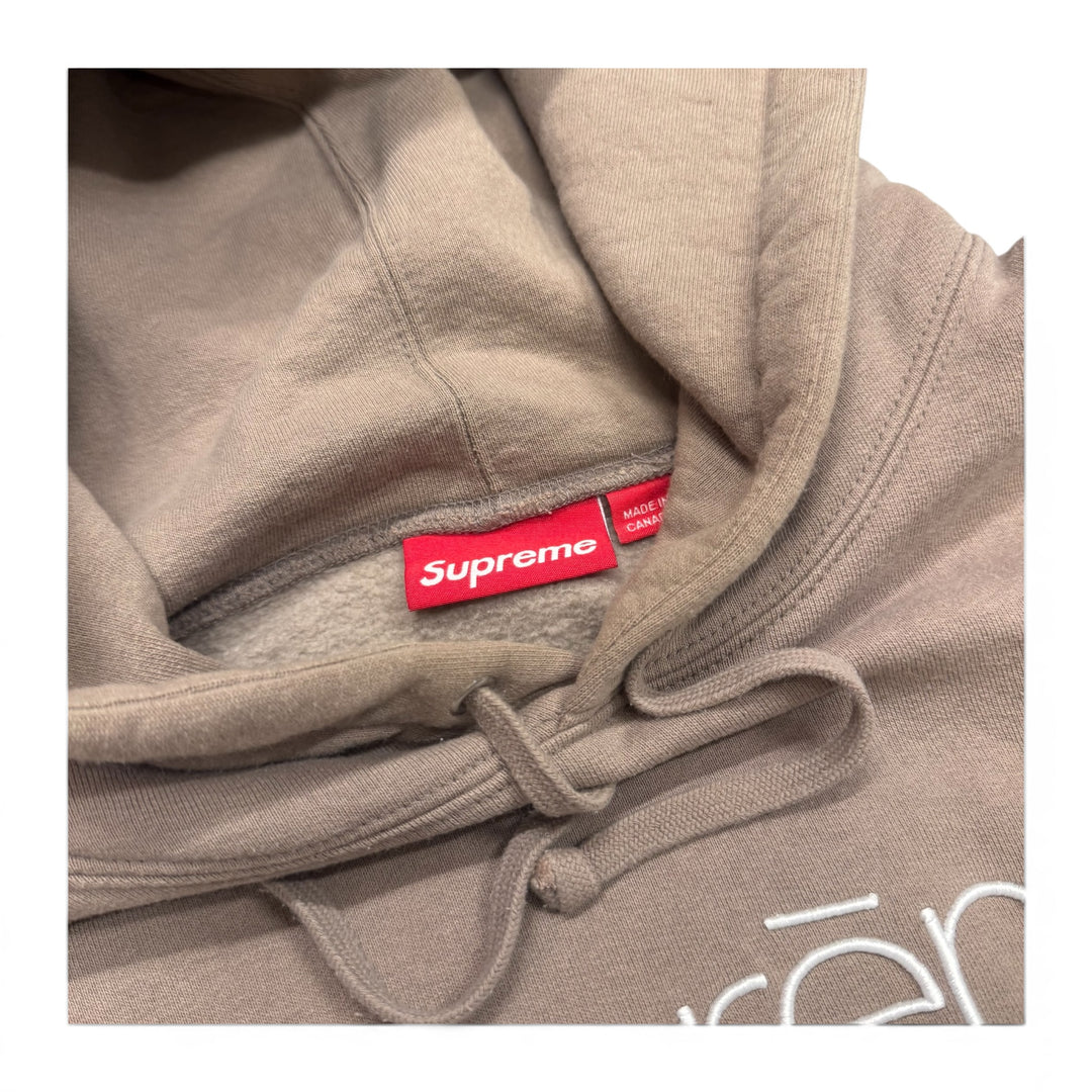 Supreme New York Light Brown Spellout Hoodie (L)