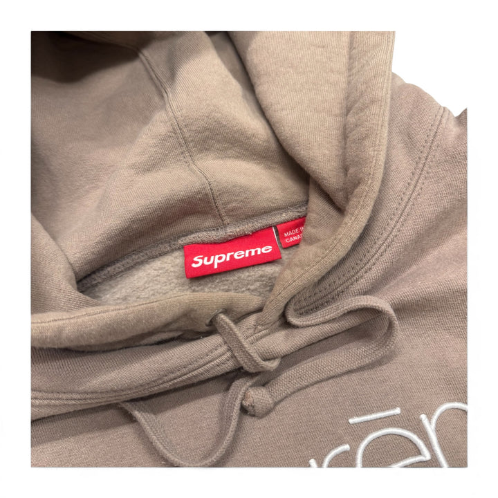 Supreme New York Light Brown Spellout Hoodie (L)