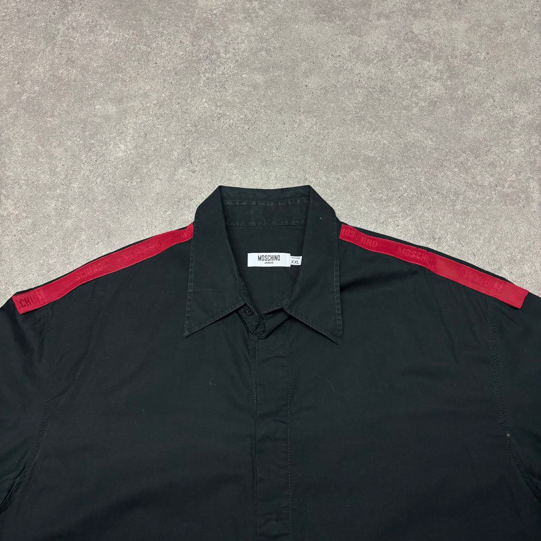 Moschino Jeans Black & Red Short Sleeve Shirt (XXL)