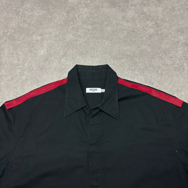 Moschino Jeans Black & Red Short Sleeve Shirt (XXL)