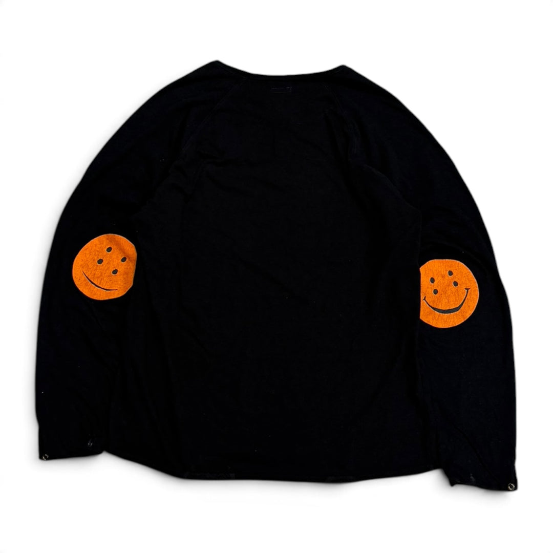 Kapital Black Smiley Face Elbow's Long Sleeve T-Shirt (L)