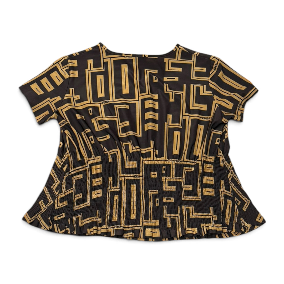 Vintage Fendi Brown Monogram Women's Top (L)