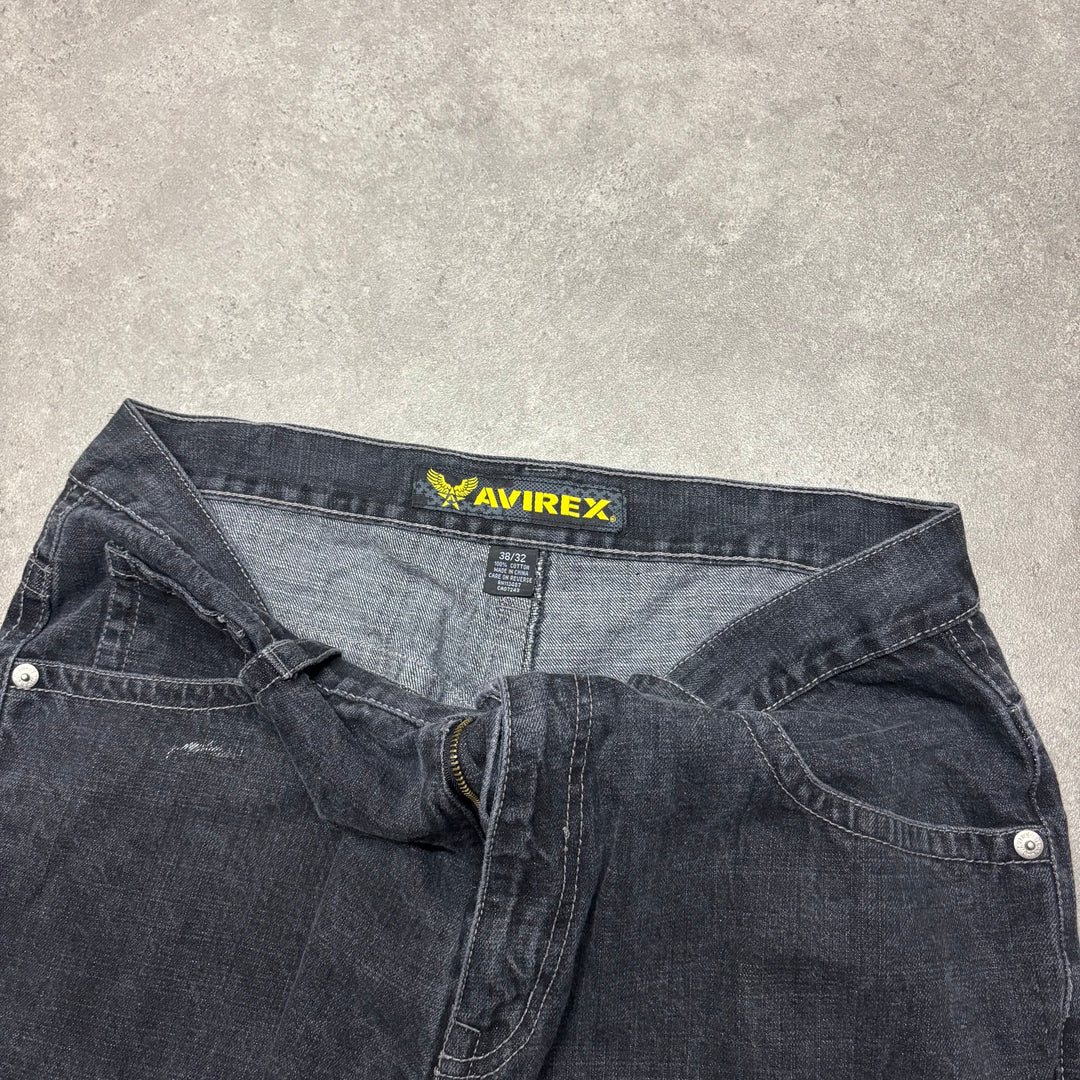 Vintage Avirex Washed Black Denim Jeans (38x32)