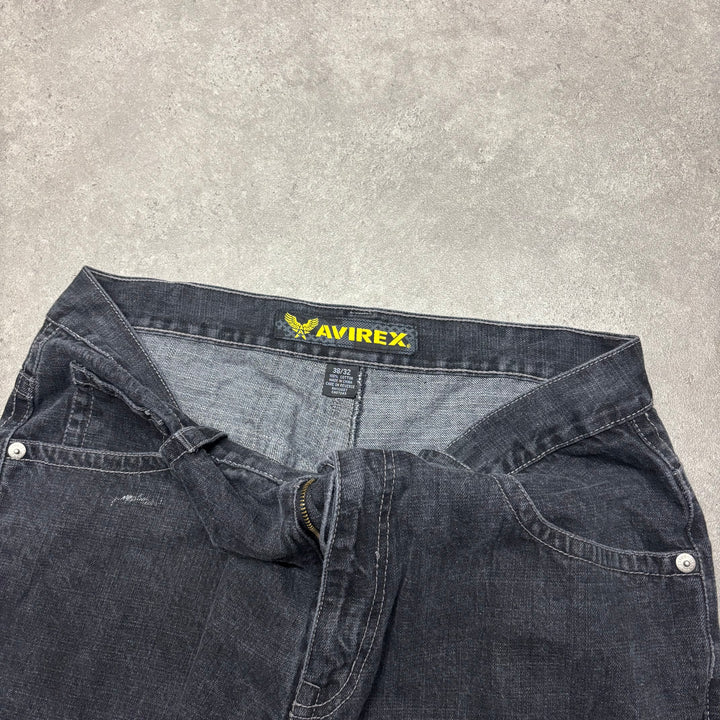 Vintage Avirex Washed Black Denim Jeans (38x32)