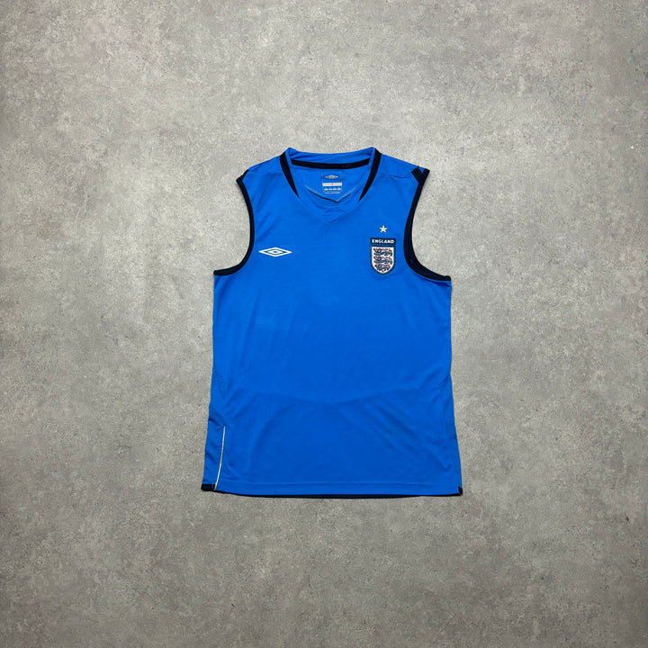 00's Vintage Umbro England Blue Training Vest (S)