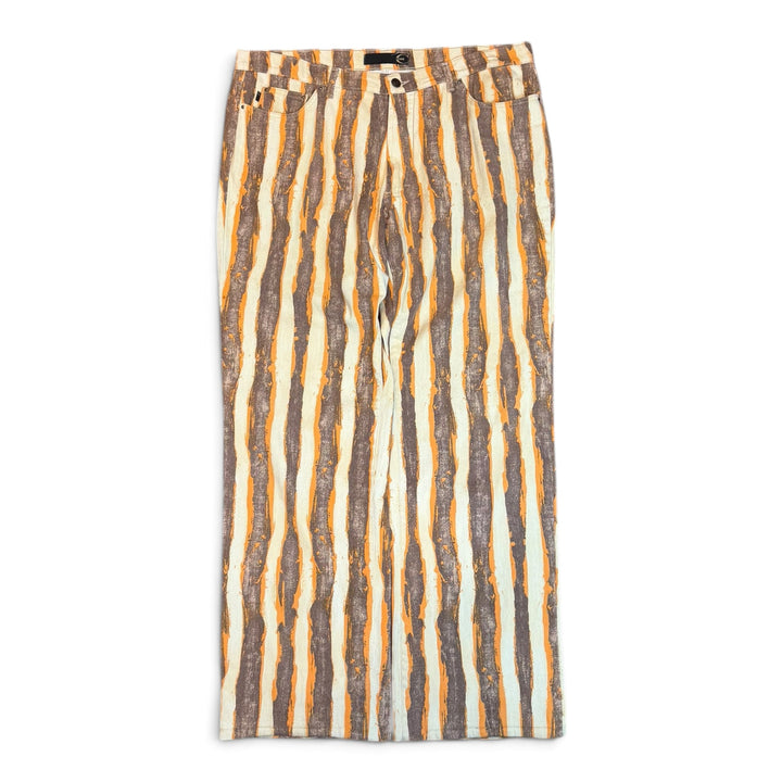 Vintage Cavalli Orange Stripy Patterned Trousers (38)
