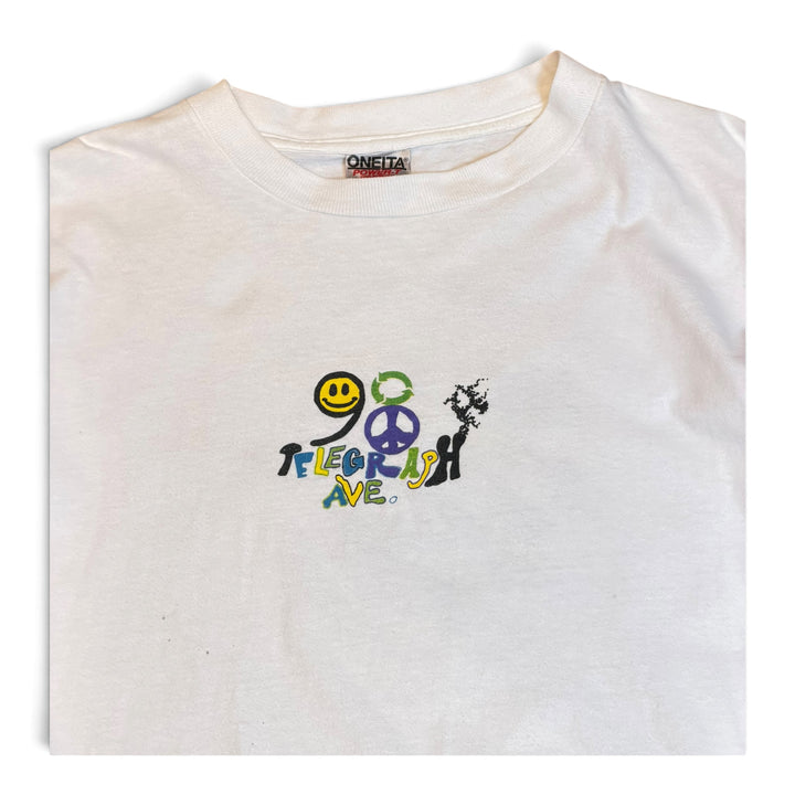 90's Vintage Telegraph Avenue White Graphic T-shirt (M)
