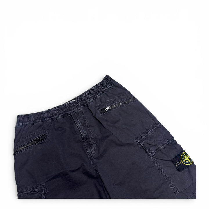 Stone Island Stretch Cotton Tela Paracadute Cargo Shorts Navy (33")