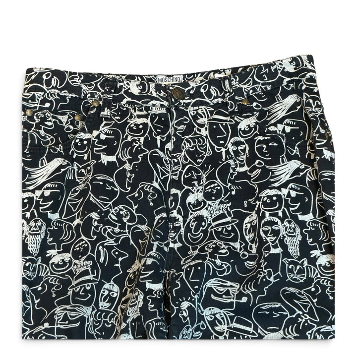 Vintage Moschino Black Patterned Trousers (32)