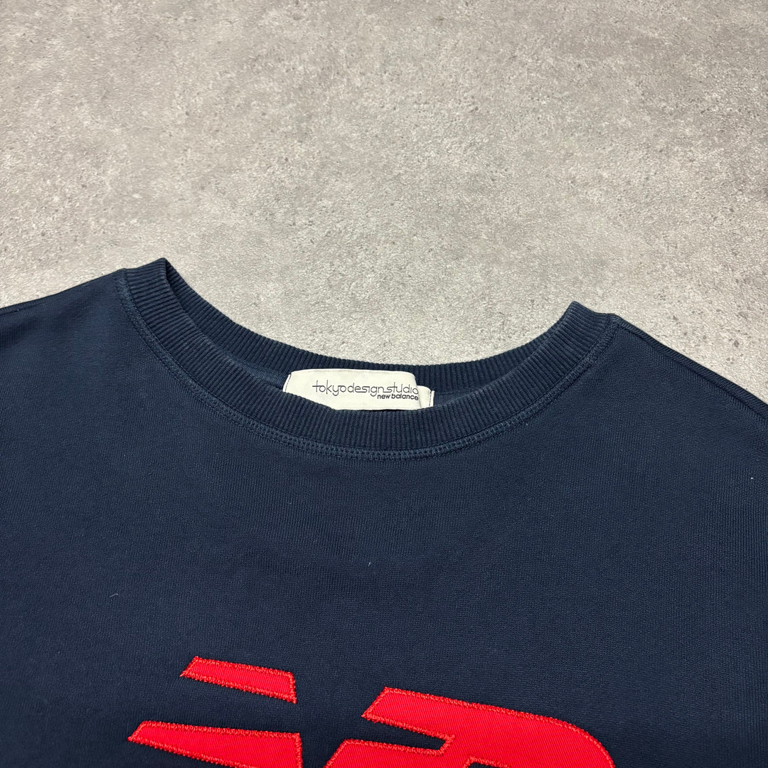 New Balance x Tokyo Design Studio Navy 'Nanamica' Spell Out Sweatshirt (M)