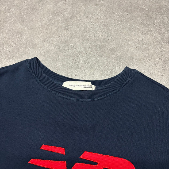 New Balance x Tokyo Design Studio Navy 'Nanamica' Spell Out Sweatshirt (M)