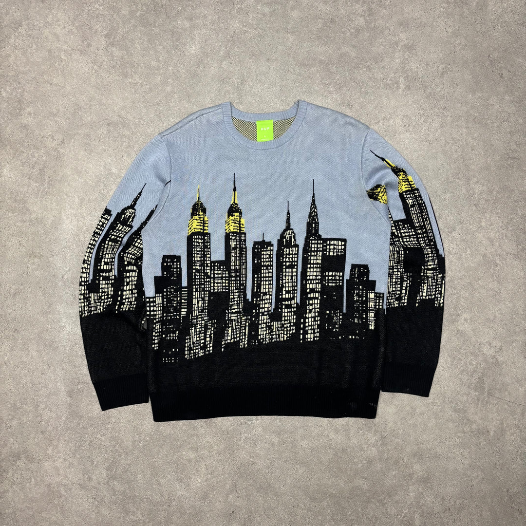 Huf Blue Skyline Knitted Sweater (L)