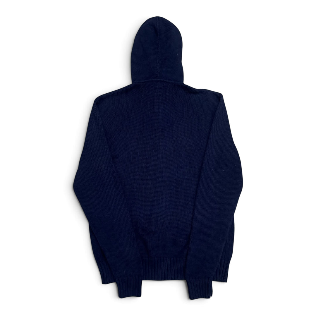 Vintage Polo Ralph Lauren Navy Knitted Hoodie (M)