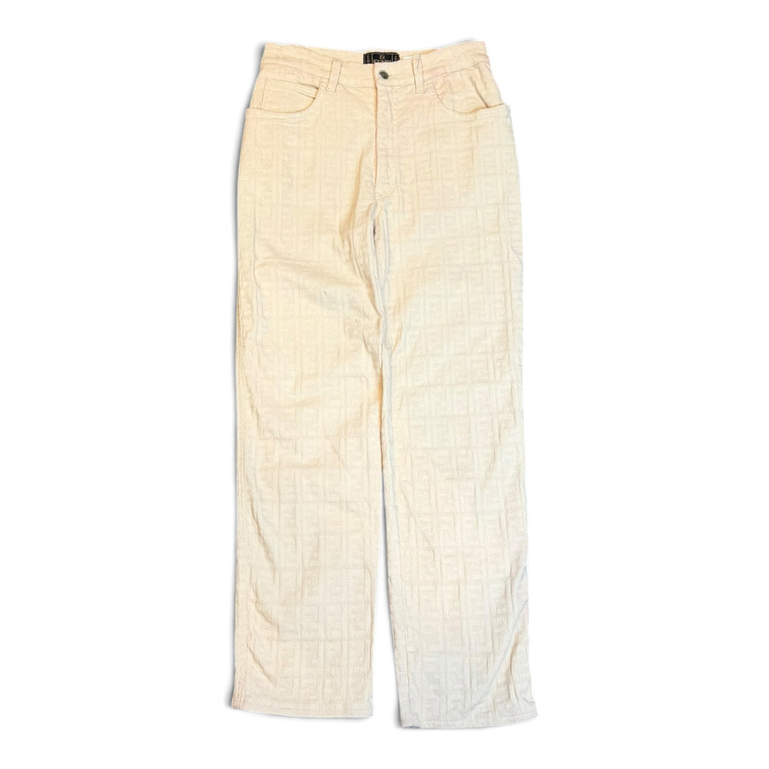 Vintage Fendi Pink Monogram Cotton Trousers (32)