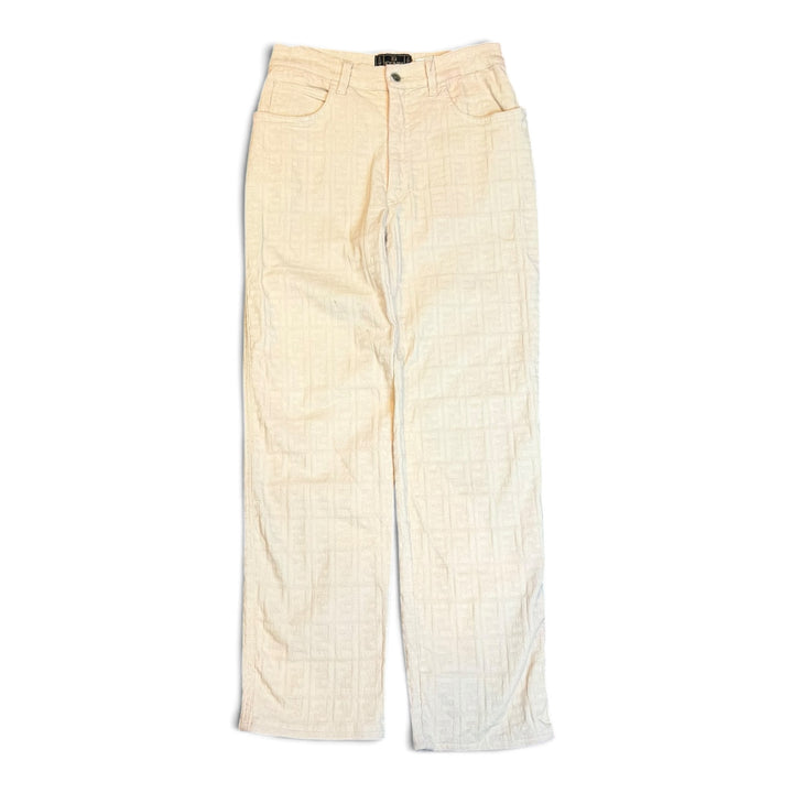 Vintage Fendi Pink Monogram Cotton Trousers (32)