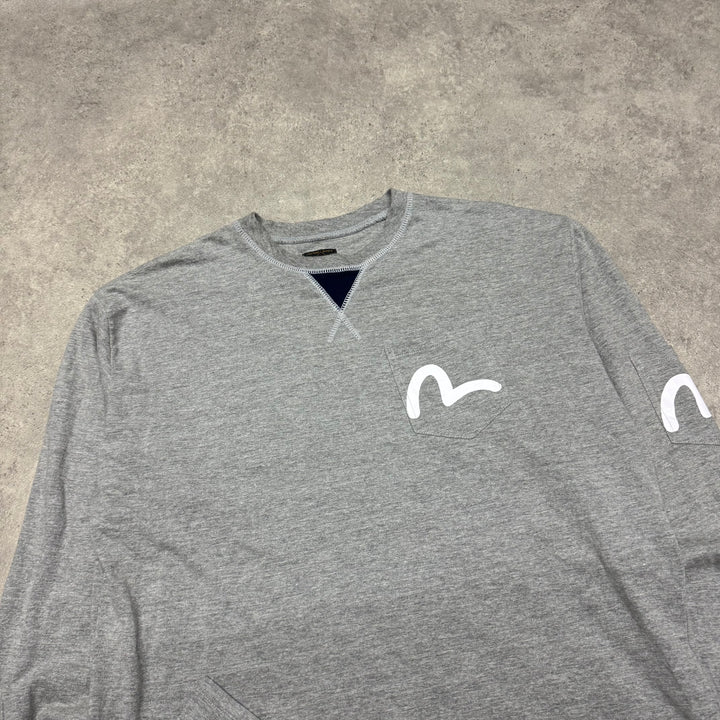 Evisu Grey Pocket Longsleeve T-Shirt (L)