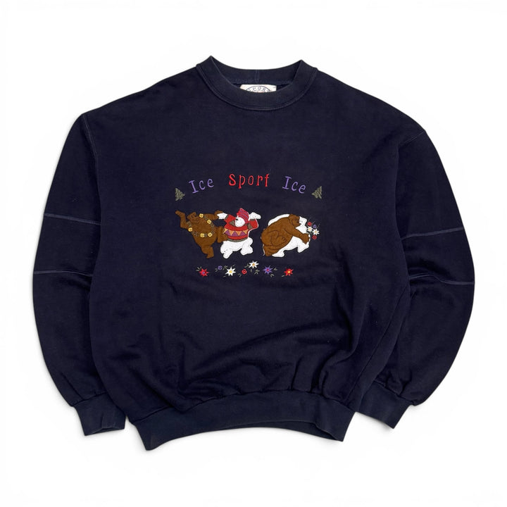 Vintage Ice Sport Crew Neck Sweatshirt Navy (L)