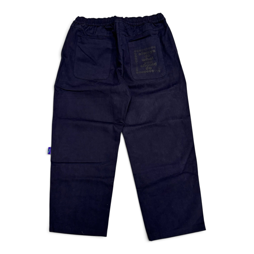 Always Do What You Should Do Navy Canvas Trousers (XL)