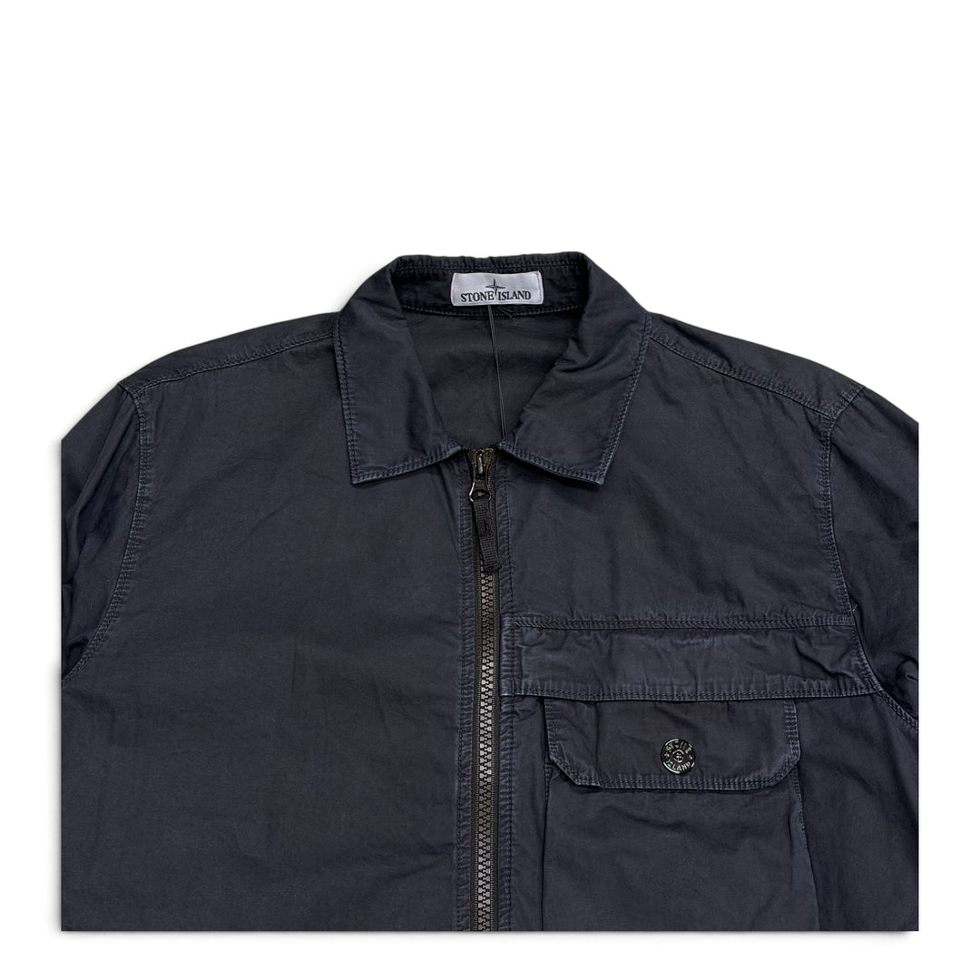 Stone Island Shirt Jacket Full Zip Up Navy (L)