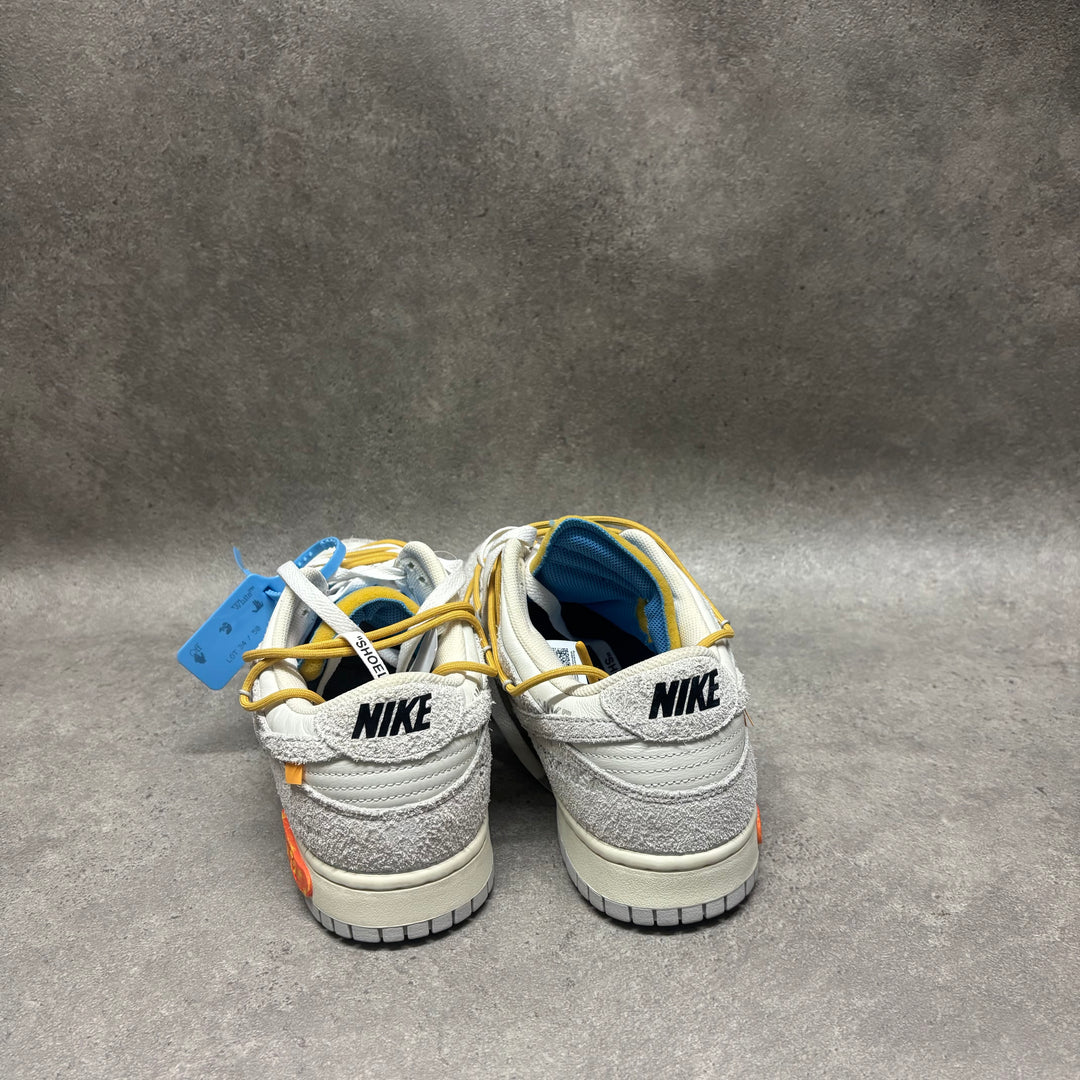 Nike x Off White Dunk Low White & Grey 'Lot 34' Trainers (UK12)