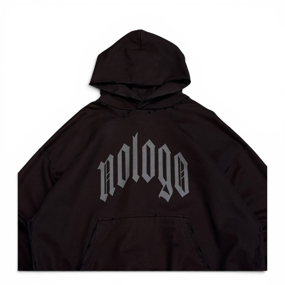 Balenciaga ‘No Logo’ Black Distressed Hoodie (XL)