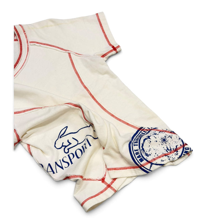 Issey Miyake Contrast Stitch Cut Sew Tee White (M)
