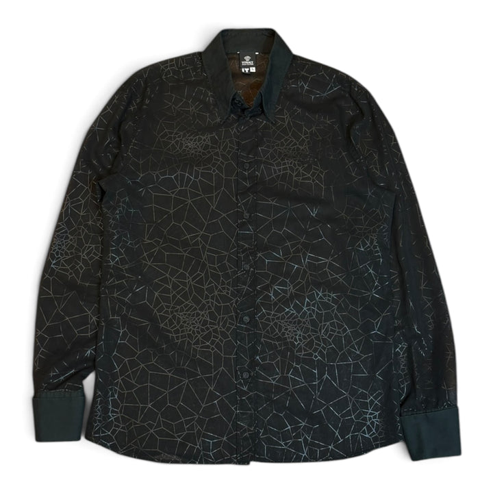 Vintage Versace Jeans Couture Black Transparent Long Sleeve Shirt (L)