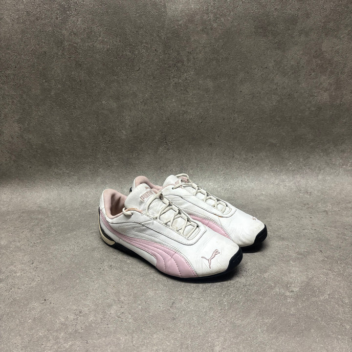 Vintage Puma White & Pink Racing Trainers (UK4)