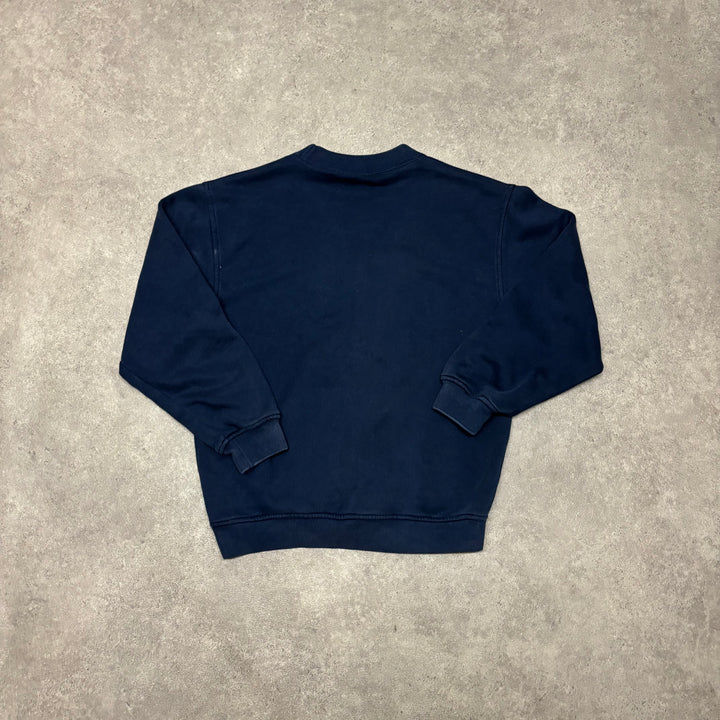 00's Vintage Nike Navy Spell Out Sweatshirt (Women's M)
