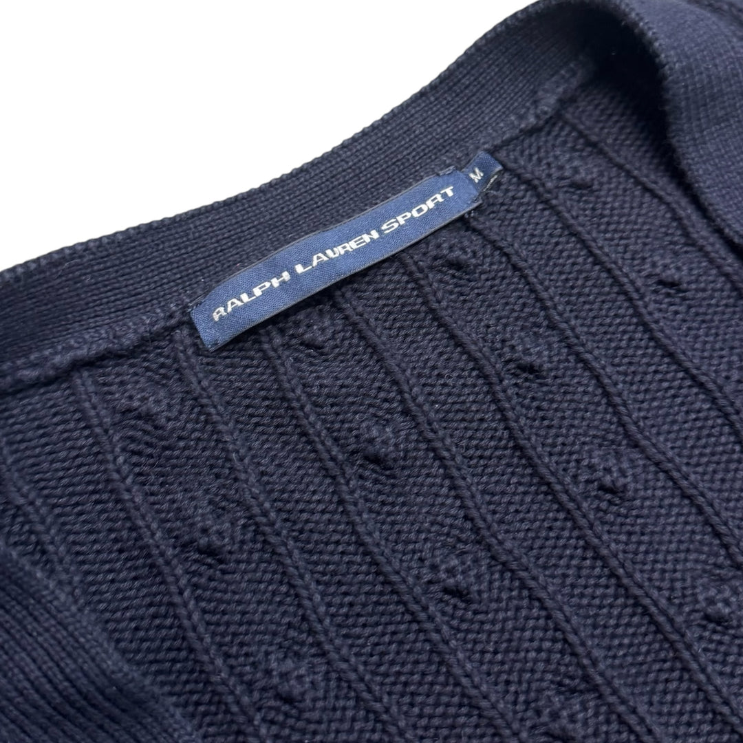 Vintage Polo Ralph Lauren Navy Cable Knitted Cardigan (M)