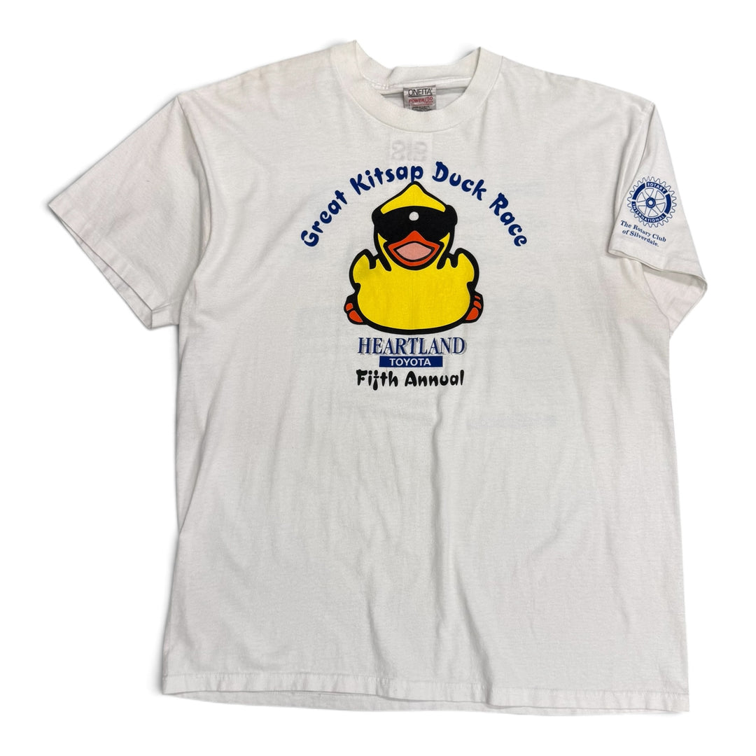 Vintage Great Kitsap Duck Race Graphic T shirt White (XL)