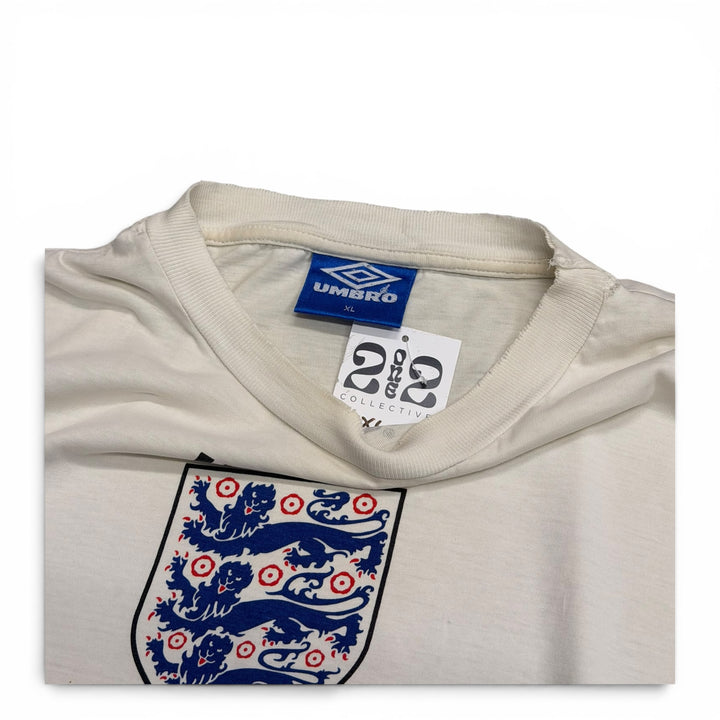 90's Vintage England Umbro White Carlsberg T-Shirt (XL)