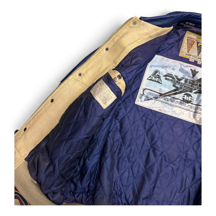 Vintage Avirex Leather Jacket Blue  (XXL)