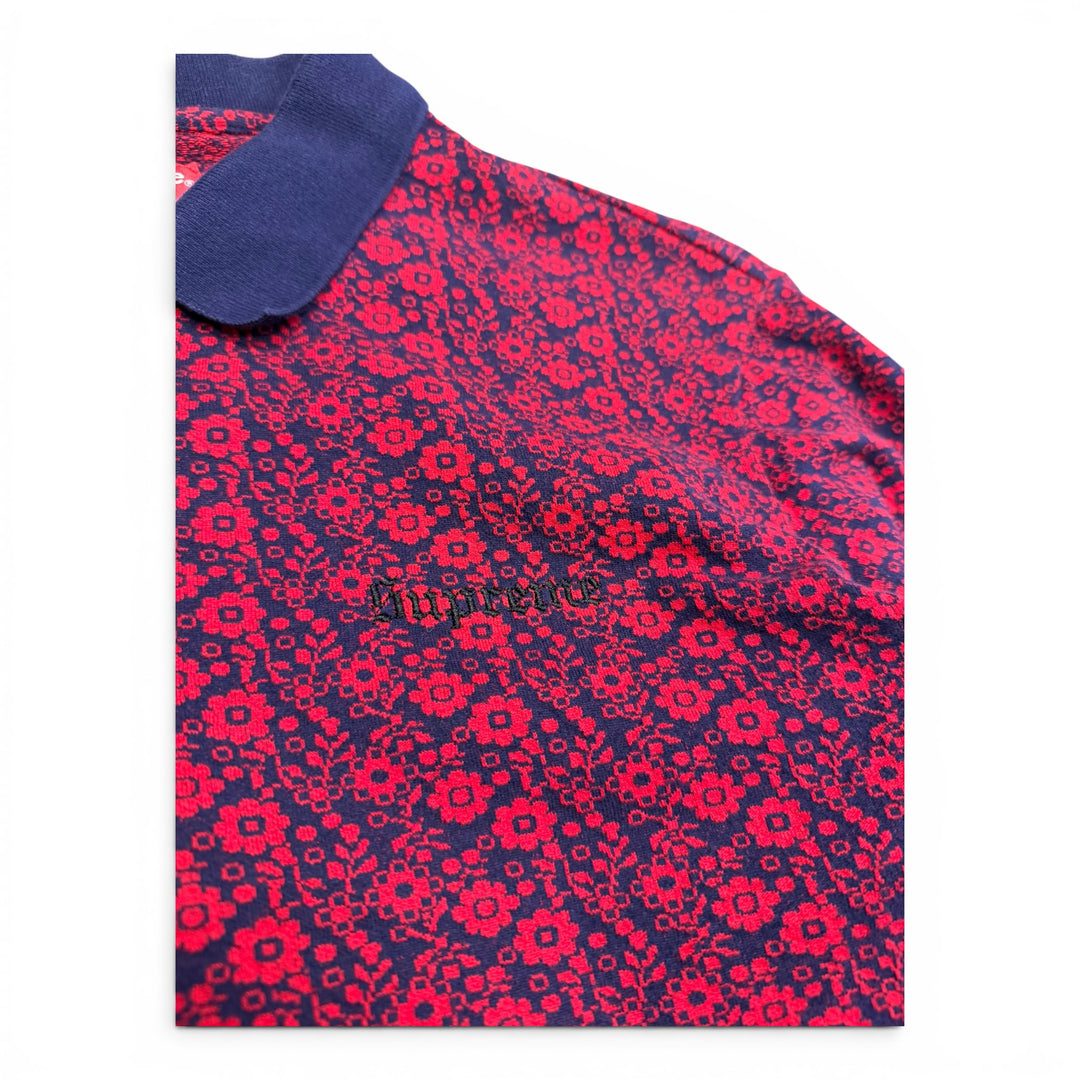 Supreme Floral Quarter Zip Long Sleeve Top Navy (L)