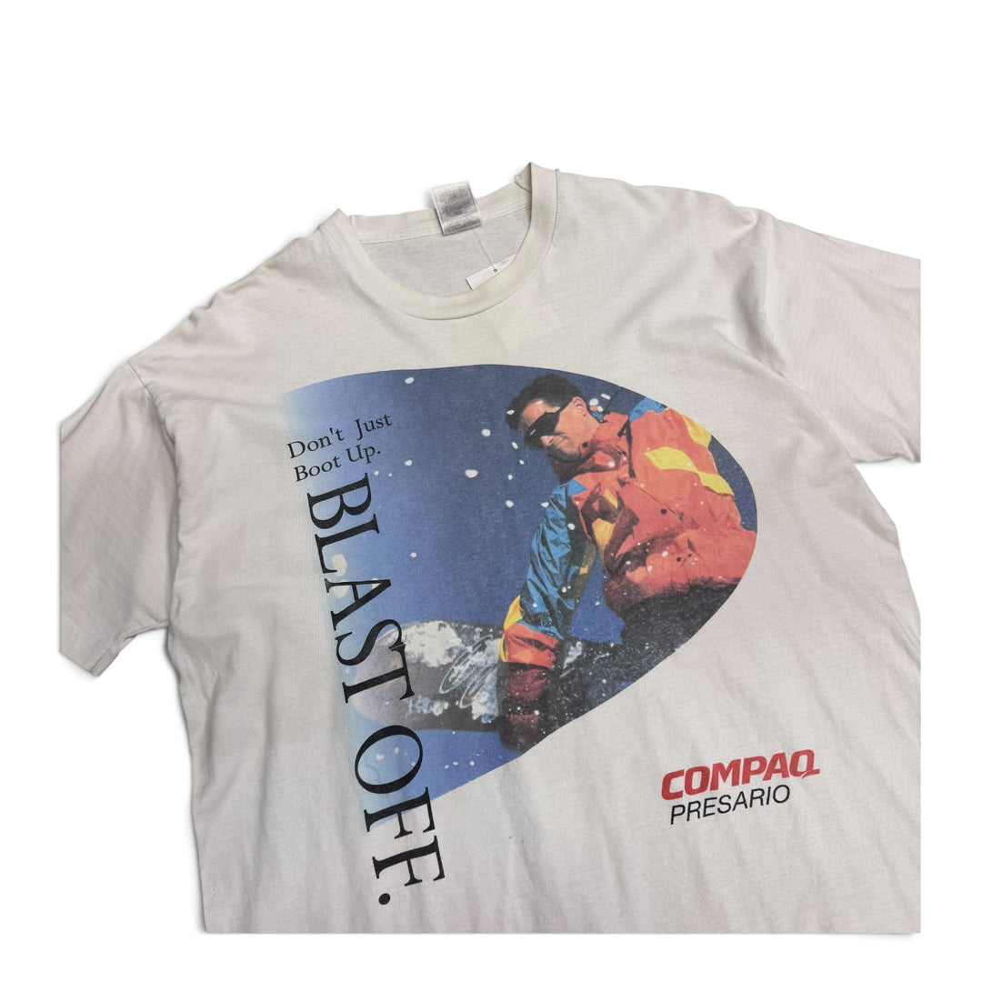 Vintage Single Stitch Blast Off Graphic T shirt White (XL)