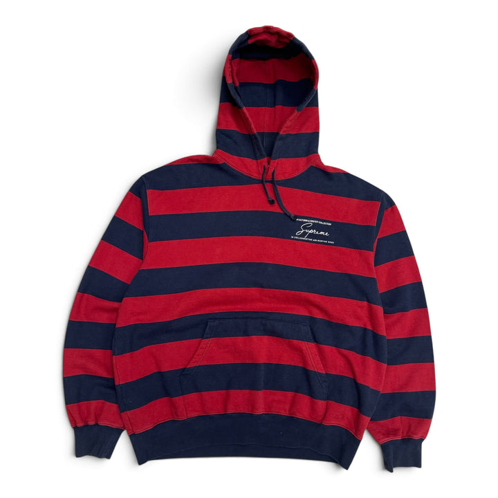 Supreme x Martine Rose Red & Navy Stripy Pullover Hoodie (M)