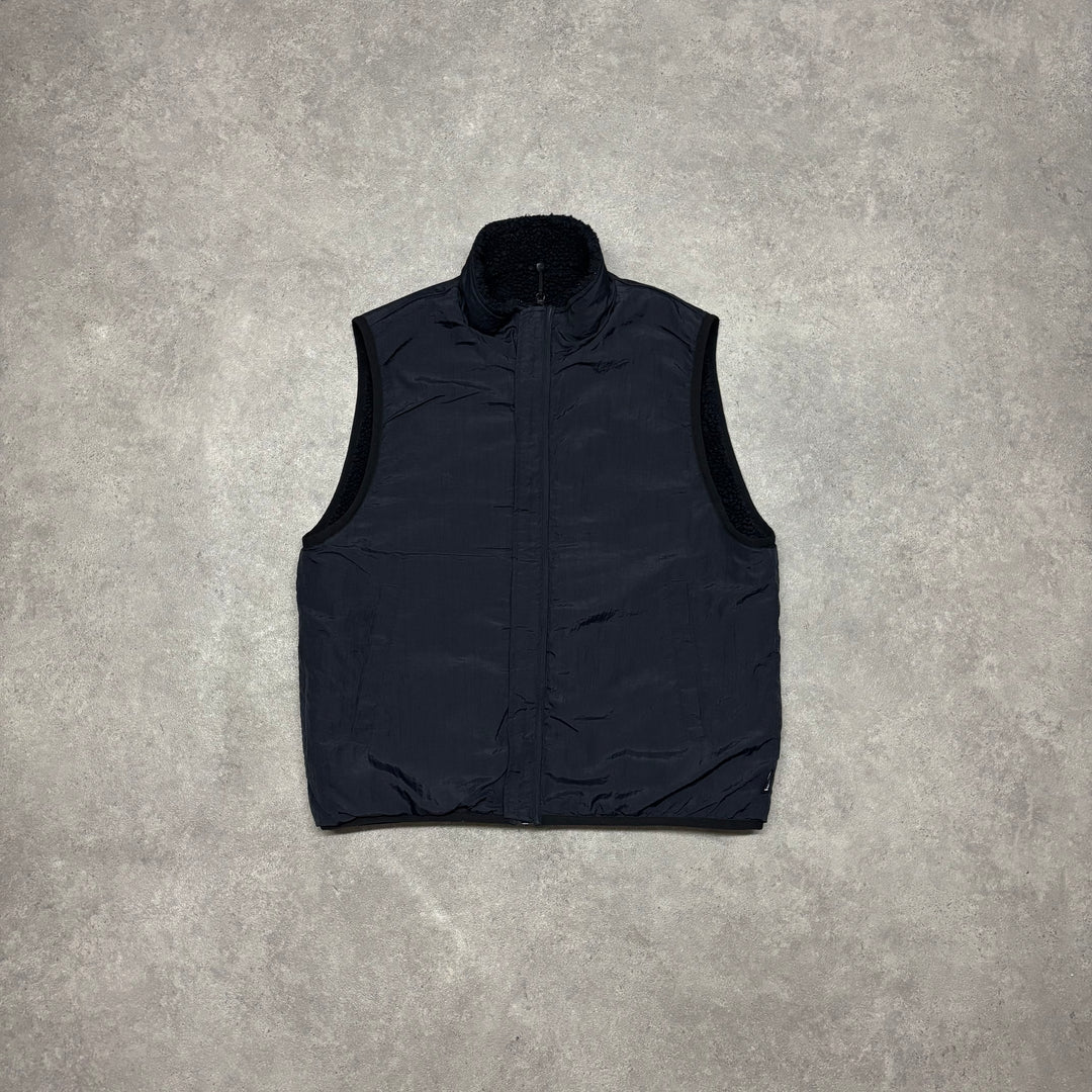 Stussy Black Reversible Fleece Gilet (M)