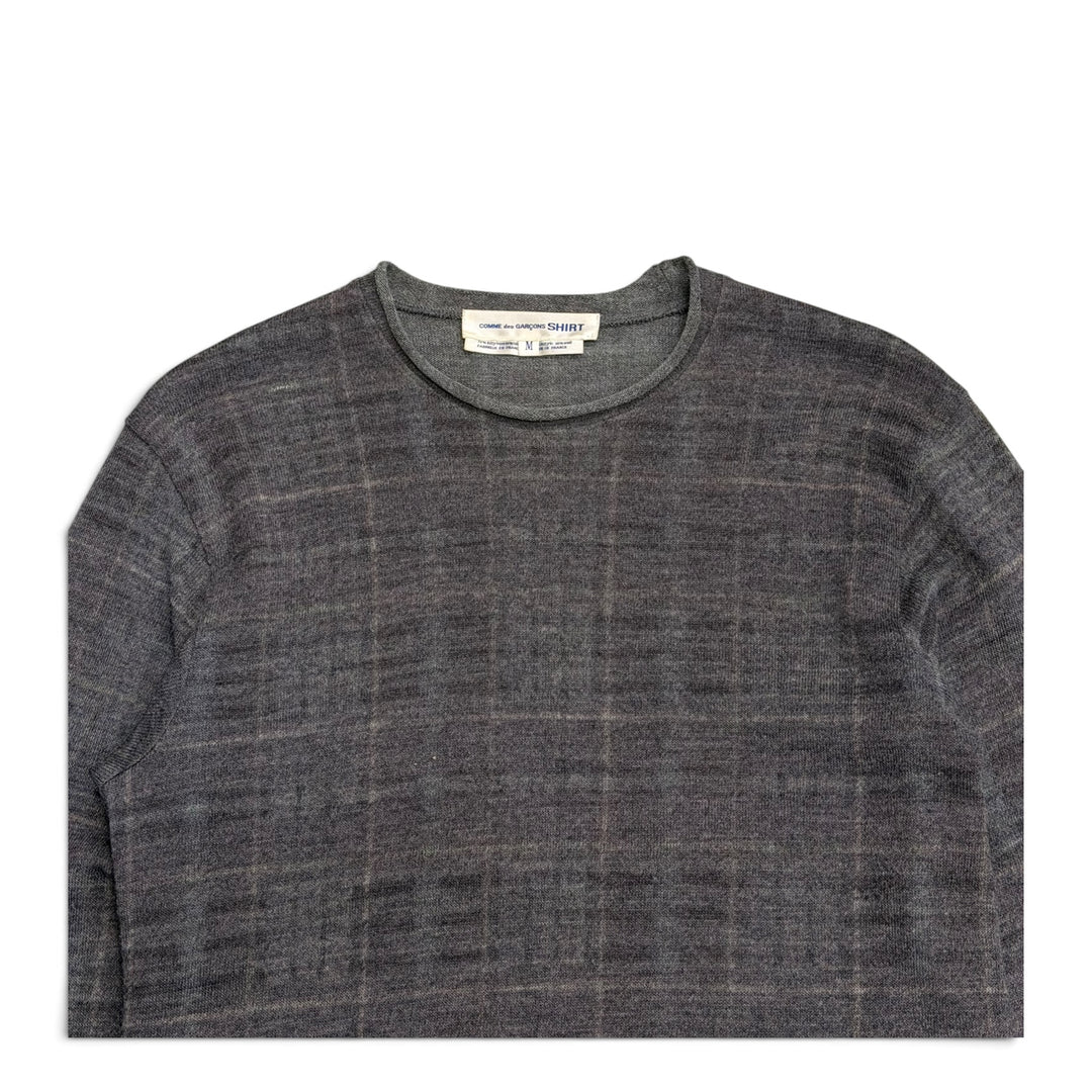 Vintage Comme Des Garçons Plaid Knit Jumper Grey (M)
