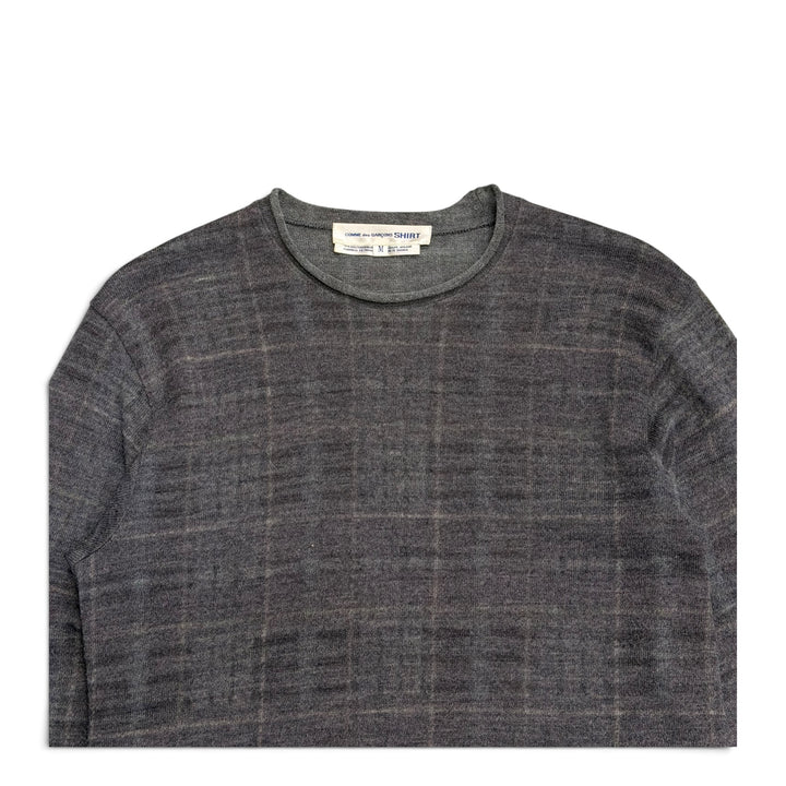 Vintage Comme Des Garçons Plaid Knit Jumper Grey (M)