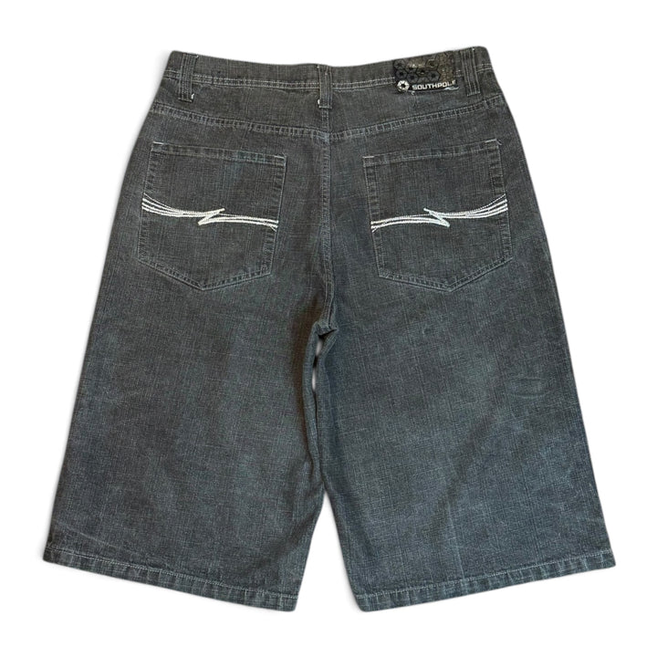 Vintage South Pole Black Baggy Denim Shorts (38)