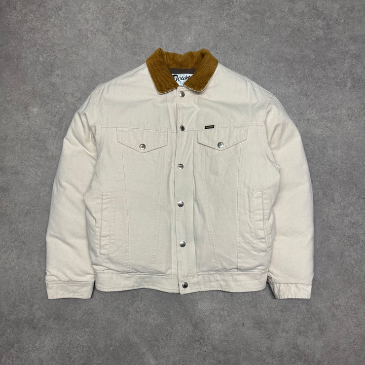 Supreme Schott Canvas Down Trucker Jacket Natural (S)